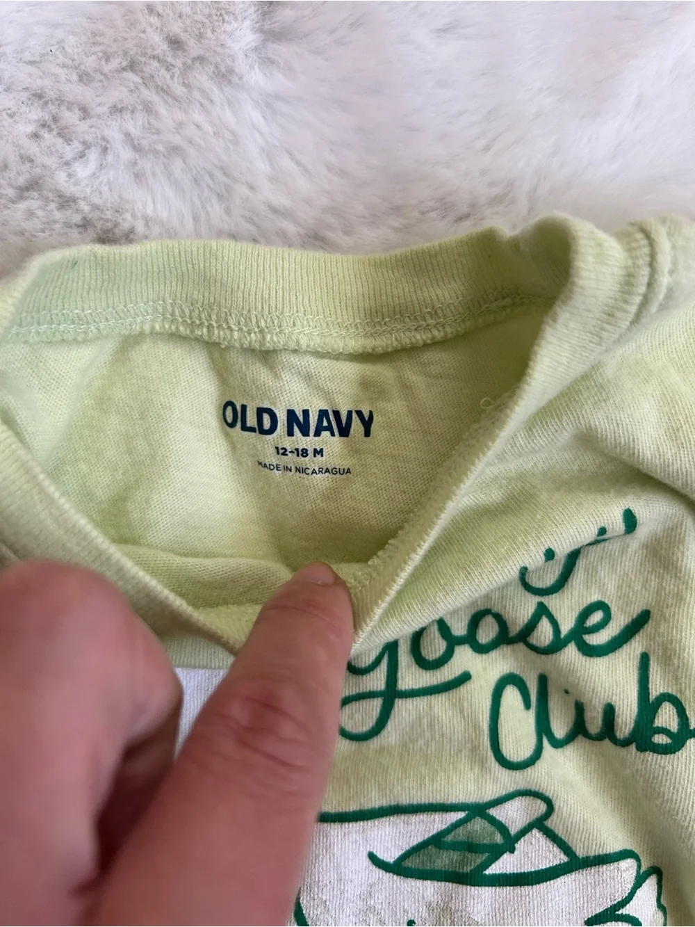 Old Navy Cotton Polly Pocket Purple Tee & Silly Goose Club Green Tees 12-18 MOS